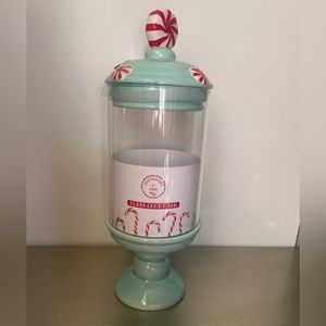 Peppermint & Pine Blue Christmas Peppermint Glass Candy Jar